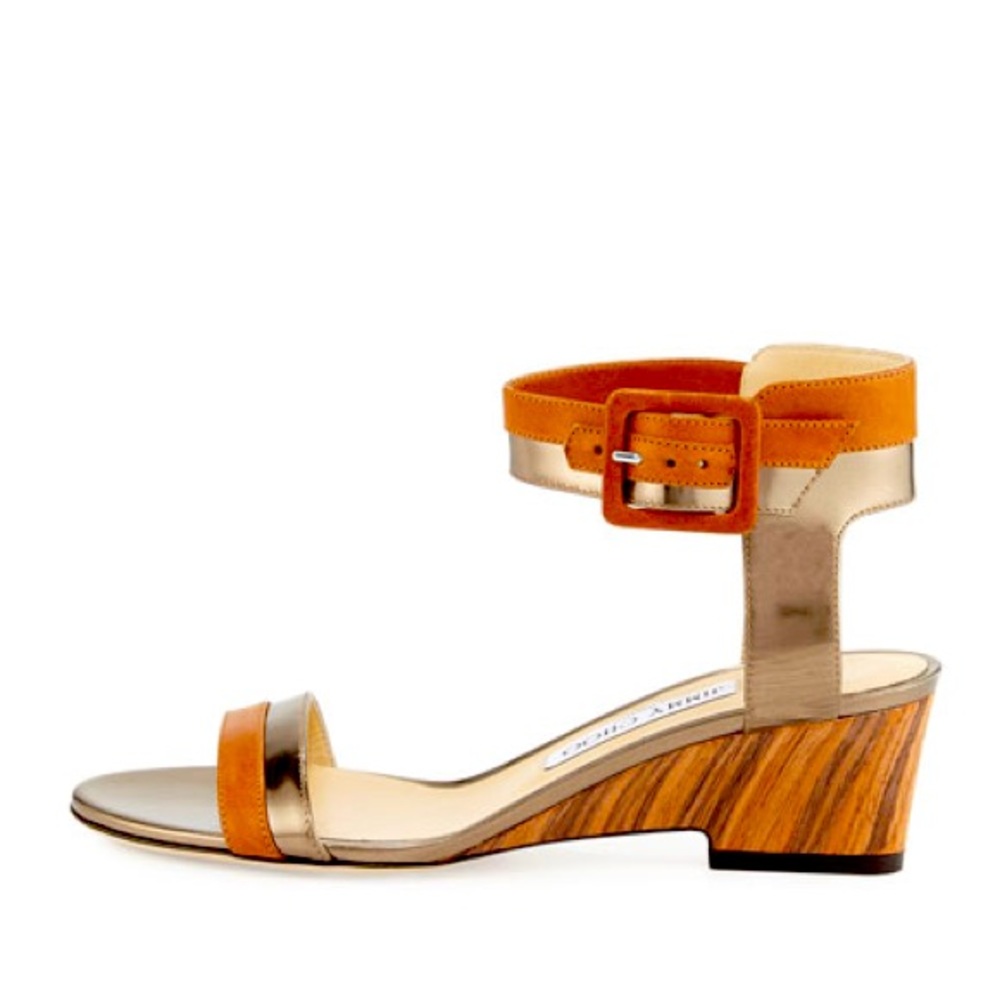 Jimmy Choo
Mansy Two-Tone Demi-Wedge Sandal - Italian Size 40 = Size 10